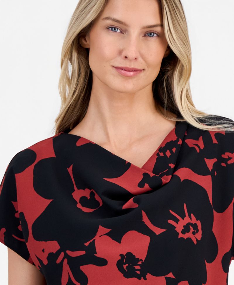 Women's Printed Cowlneck Top
