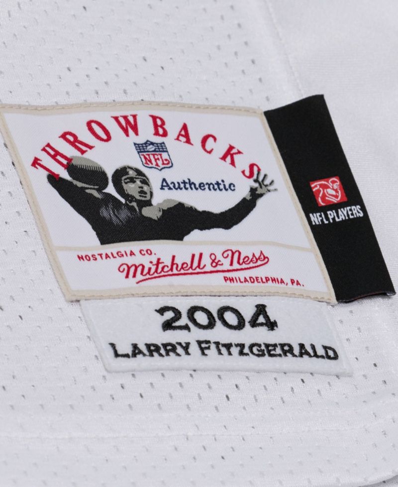 Men's Mitchell Ness Larry Fitzgerald White Arizona Cardinals 2004 Authentic Throwback Jersey