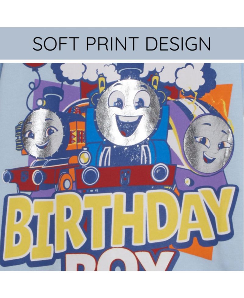 Boys Birthday Metallic Print T-Shirt