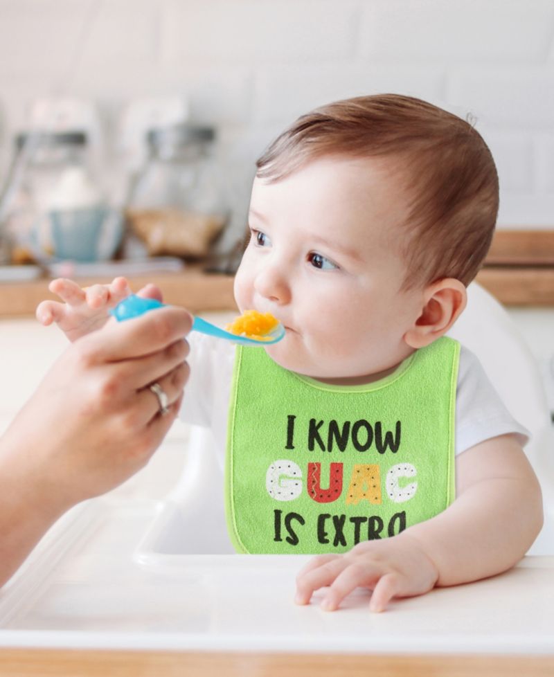 Cotton Baby Bibs for Girls or Boys, 8 Pack, Green, Blue, Yellow