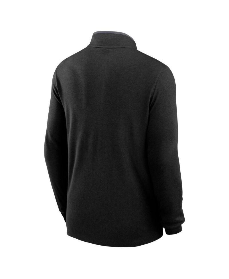 Men's Black New Orleans Saints Lightweight Victory Dri-FIT Half-Zip Pullover Hoodie