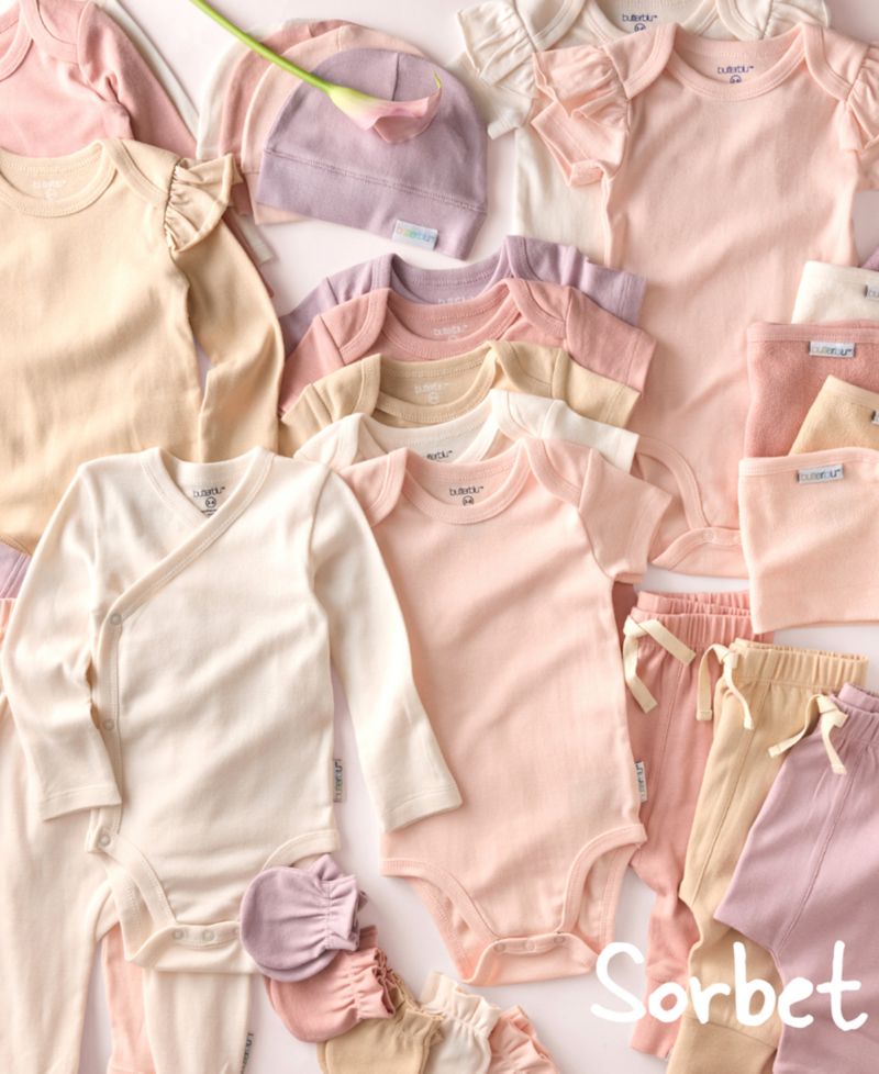 Baby Girls' Ashley Ruffle Shoulder Long-Sleeve Bodysuit, 5-Pack