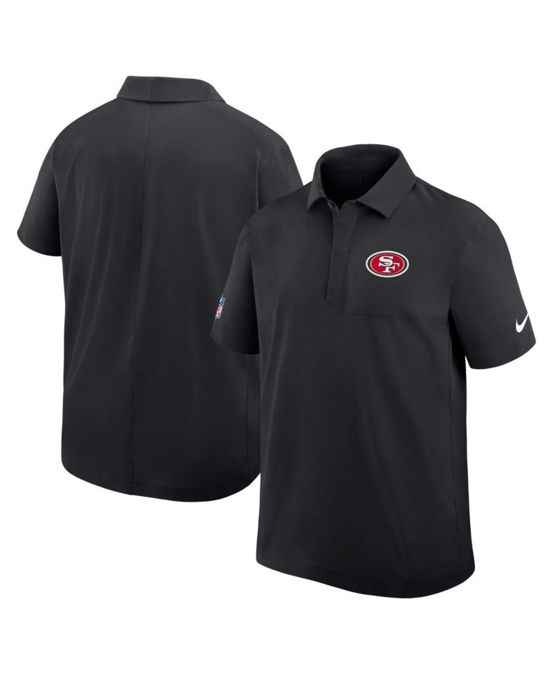 Men's Black San Francisco 49ers Sideline City Pride Woven Performance Polo Shirt