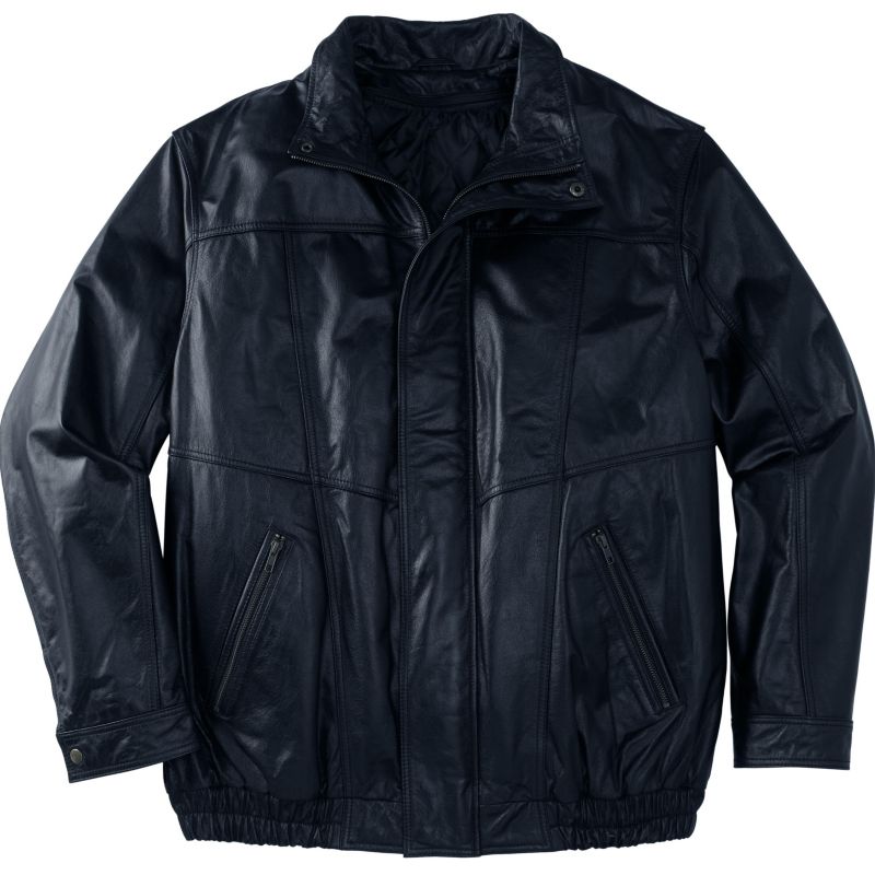 Men's Leather Bomber Jacket