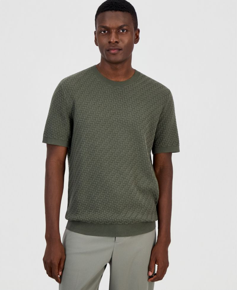 Men's Basketweave Sweater T-Shirt