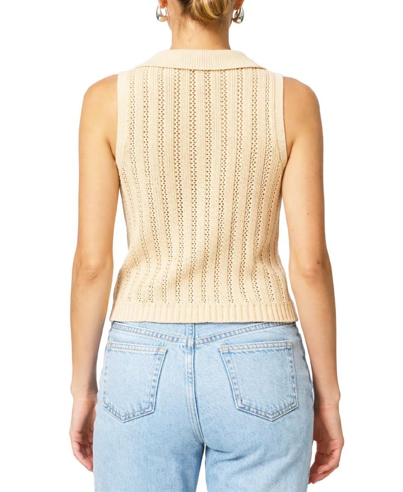 Women's Francie Mesh Stitch Sleeveless Vest