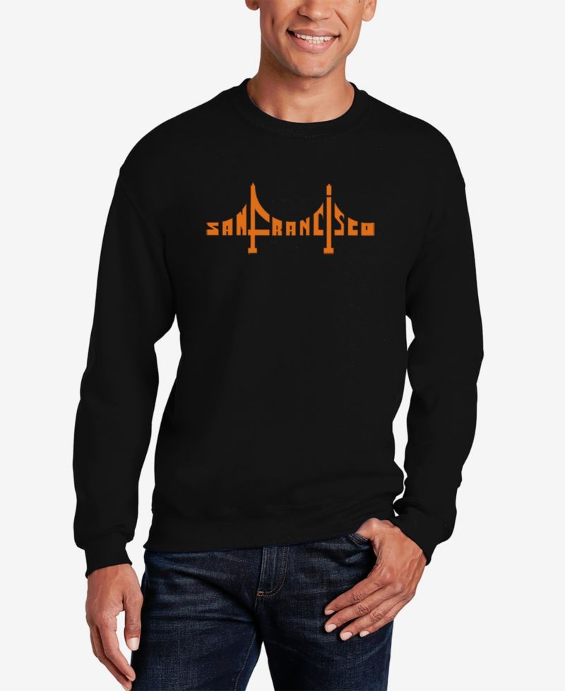 Men's San Francisco Bridge Word Art Crew Neck Sweatshirt