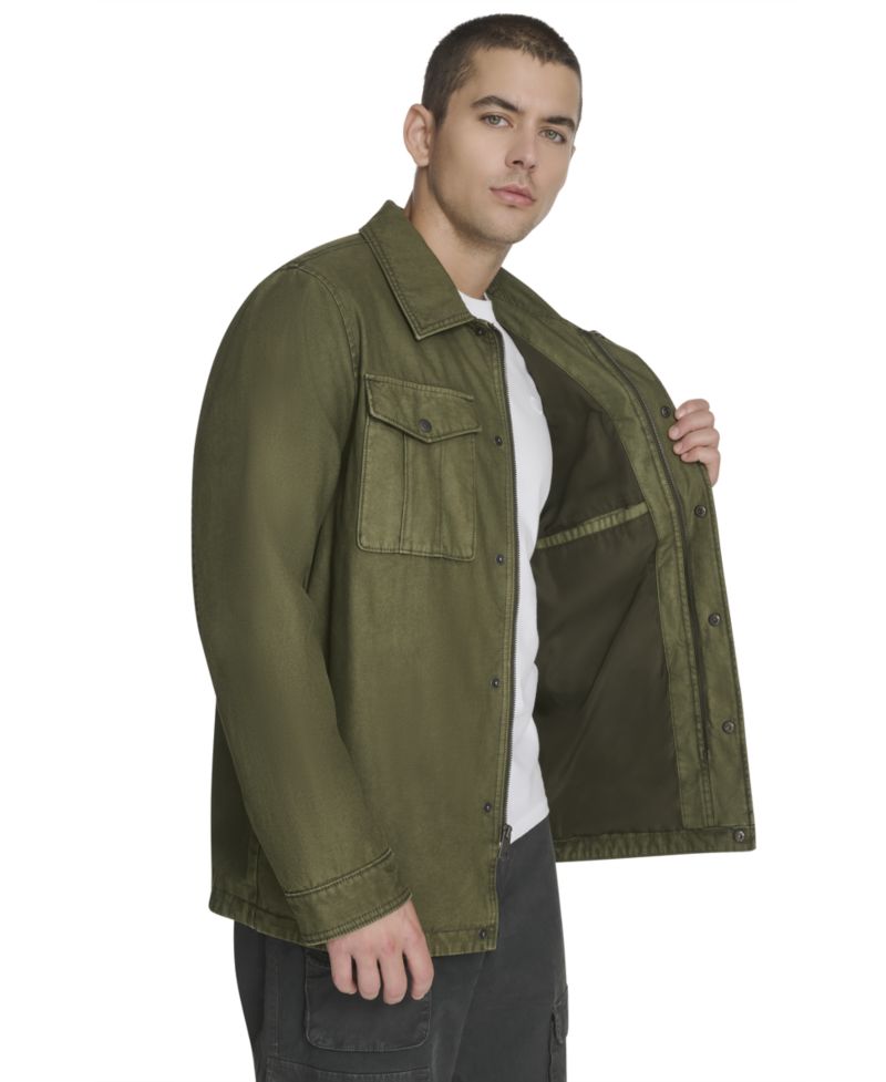 Men's Two-Pocket Utility Zippered Shirt Jacket