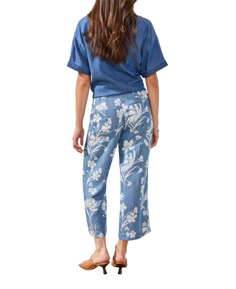 Women's Printed Wide-Leg Crop Pants