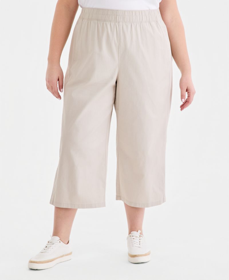 Women's Pull-On Wide-Leg Capri Pants