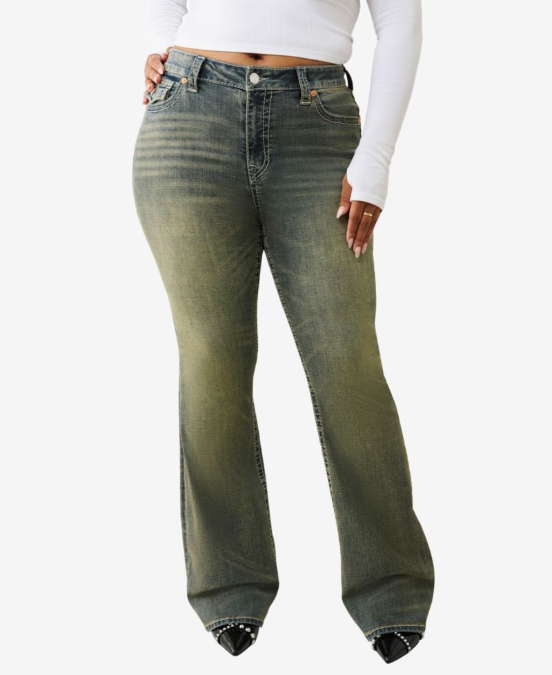 Plus Size Becca Mid-Rise Bootcut Big T Flap Jeans