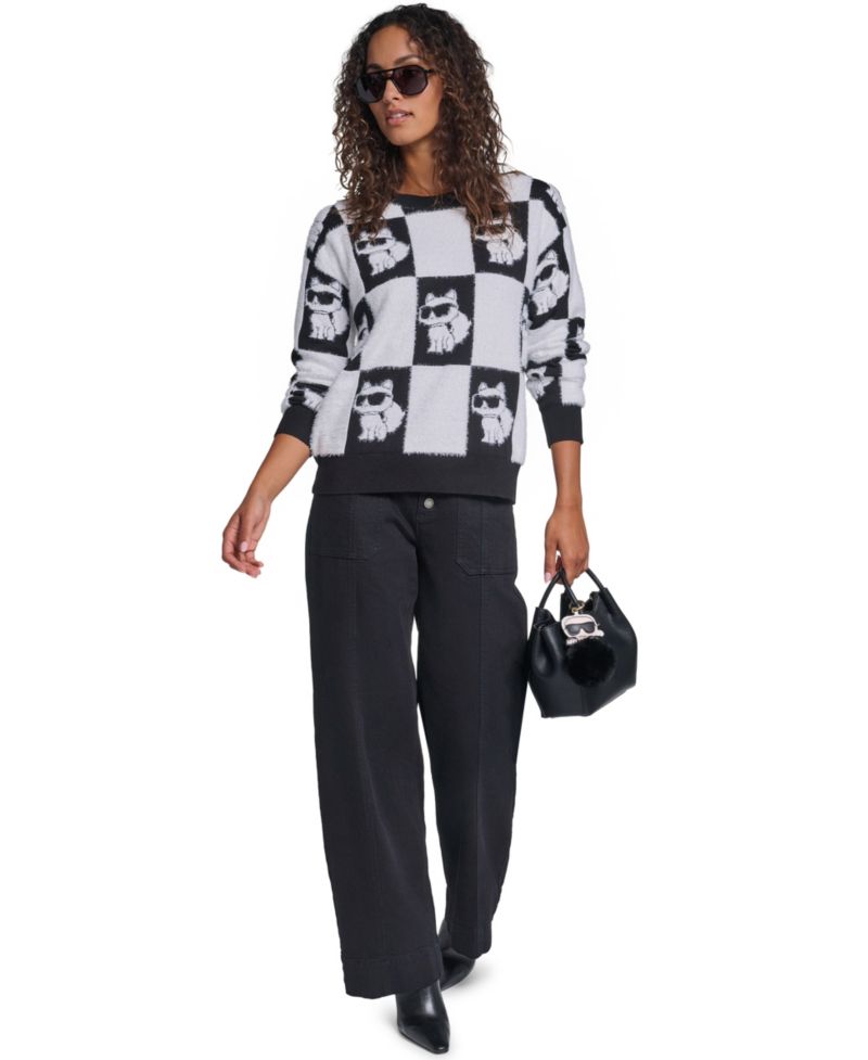 Women's Choupette Checkerboard Pullover Sweater