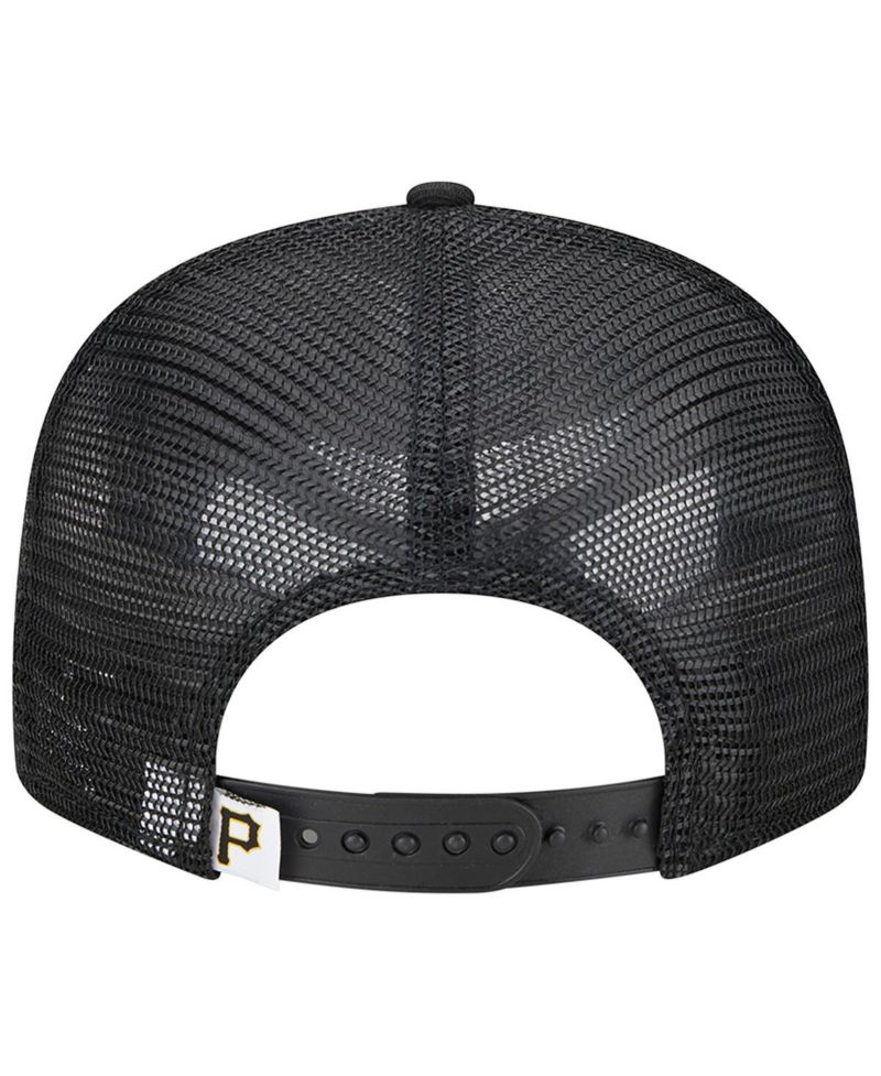 Men's Black Pittsburgh Pirates Team Color Trucker 9FIFTY Snapback Hat