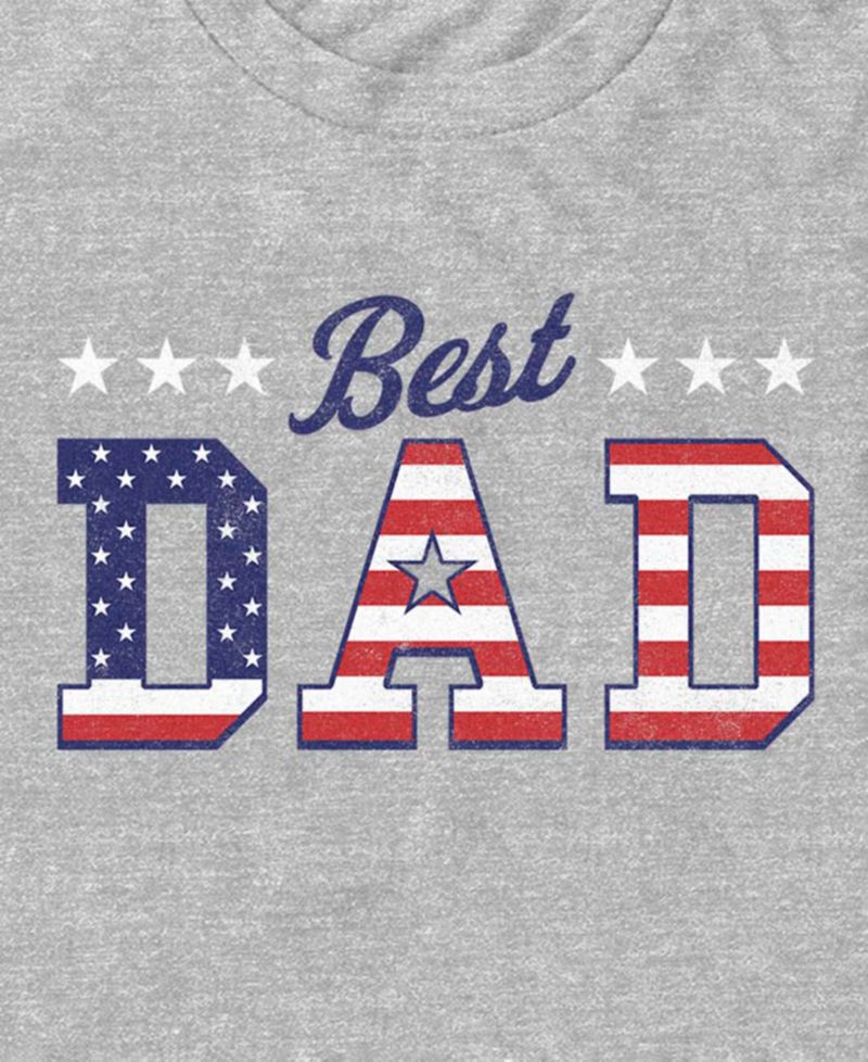 Men's Best Dad American Flag Short-Sleeve T-Shirt