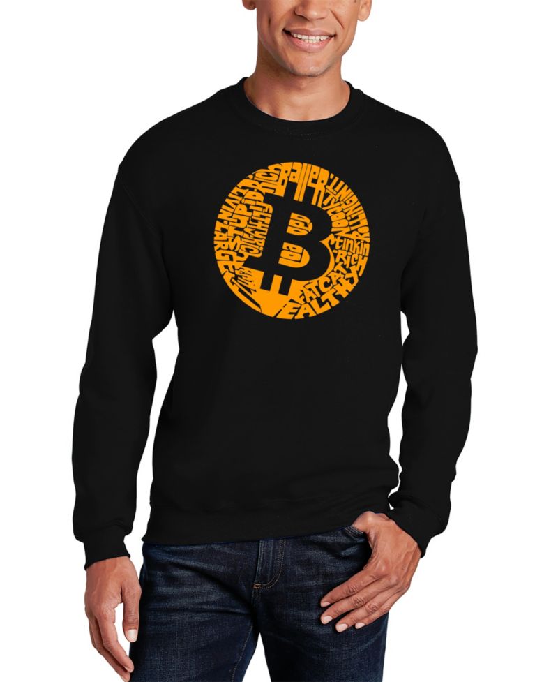 Men's Bitcoin Word Art Crew Sweatshirt