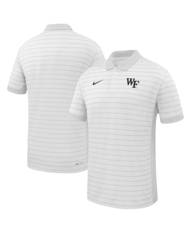 Men's White Wake Forest Demon Deacons 2025 Early Season Coaches Sideline Victory Stripe Performance Polo Shirt