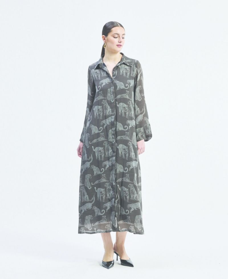 Women's Relaxed-fit Shirt Dress in Animal Print