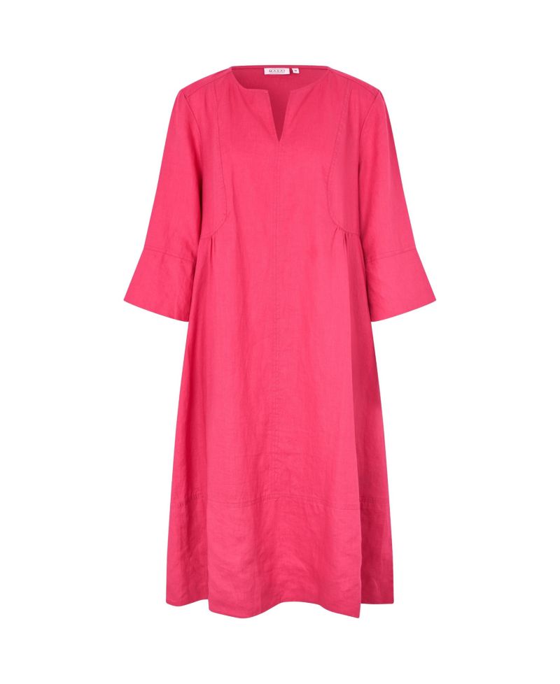 Women's MaNasya V-Neck Linen Midi Dress