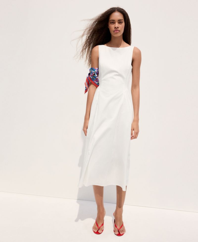 Women's Boat-Neck Ruched Dress