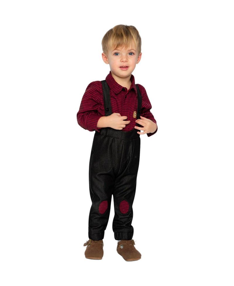 Baby Boys (3M-24M) Houndstooth Top and Pants Set