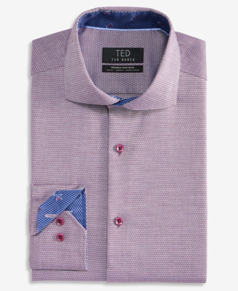 Ted Baker Men's Premium Non Iron Print Dress Shirt