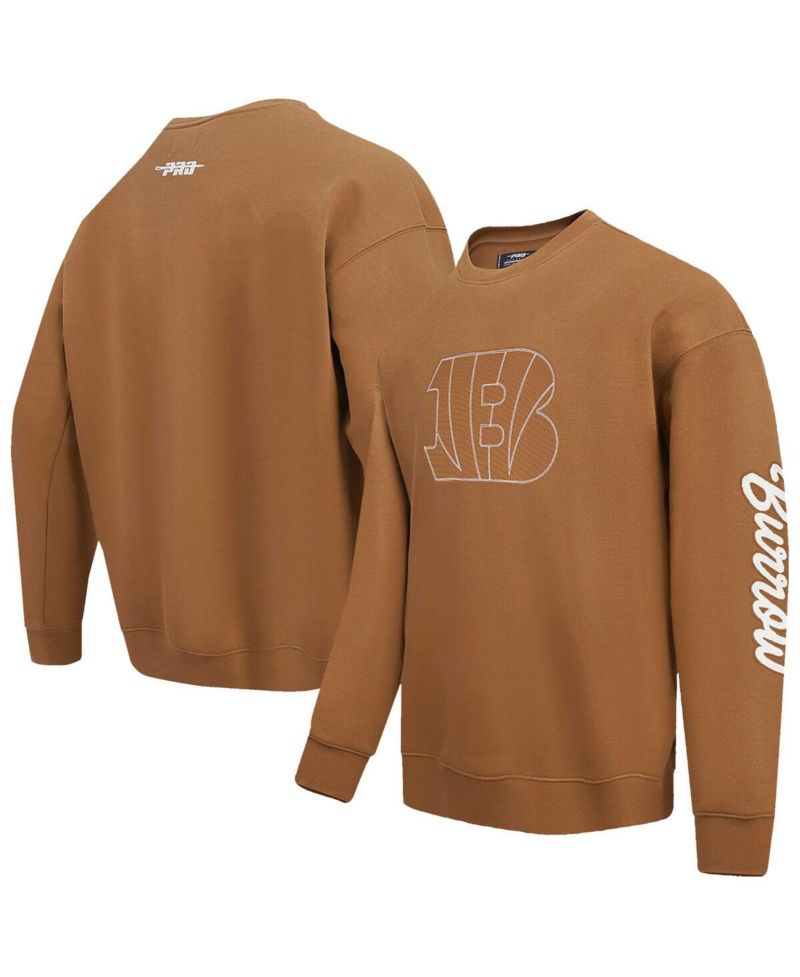 Men's Joe Burrow Brown Cincinnati Bengals Pullover Crewneck Sweatshirt