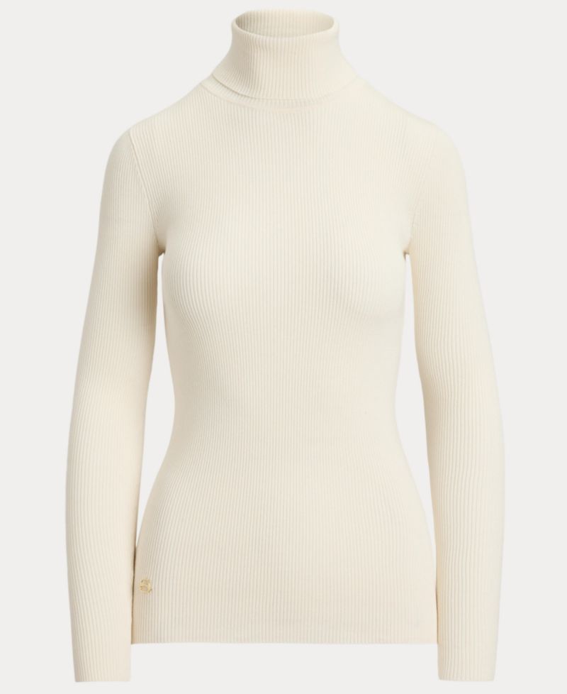 Petite Ribbed Slim-Fit Cotton-Blend Turtleneck Sweater