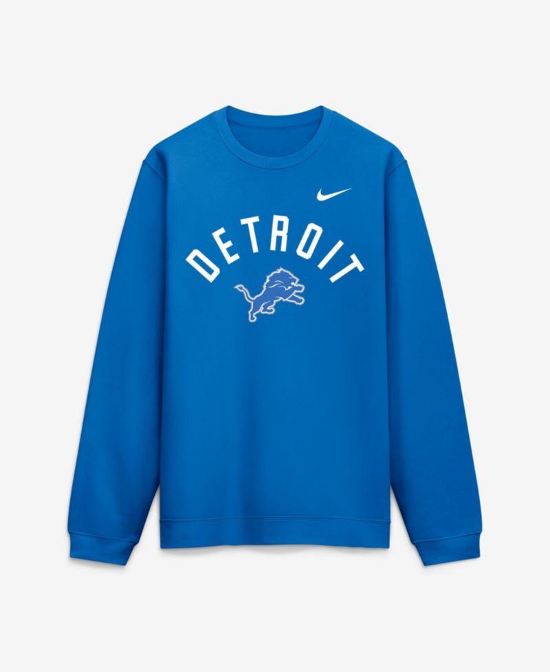 Men's Blue Detroit Lions Defensive Leader Club Fleece Sweatshirt