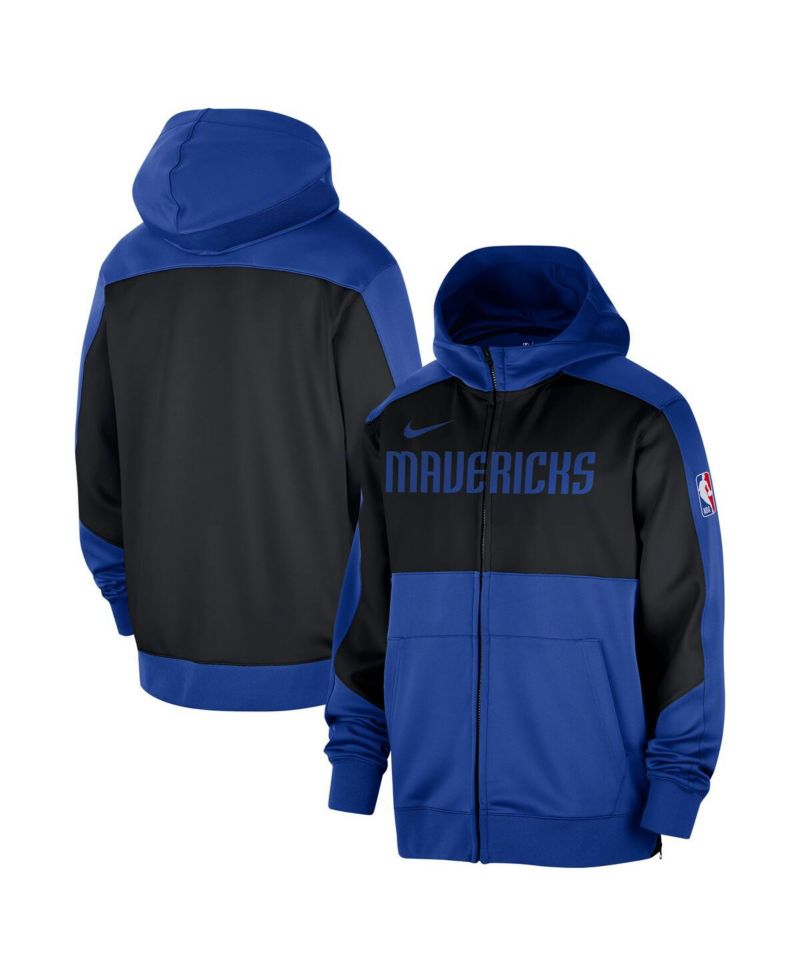Men's Blue Dallas Mavericks Authentic On-Court Showtime Performance Full-Zip Hoodie