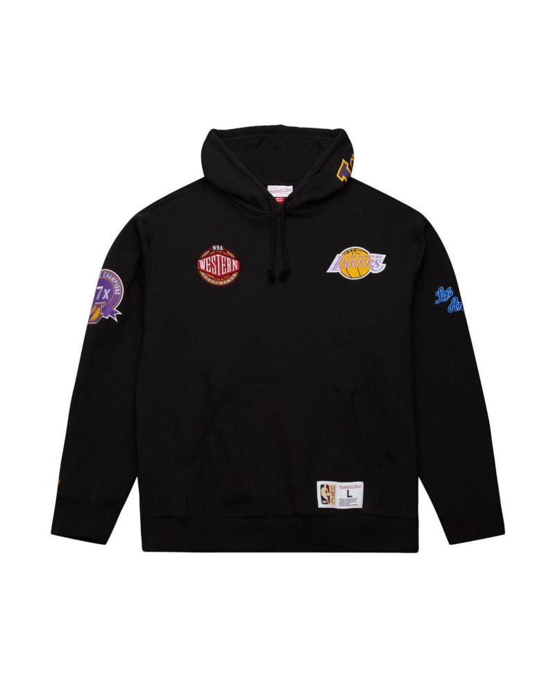 Men's Black Los Angeles Lakers Hardwood Classics Blackout Collection Pullover Hoodie
