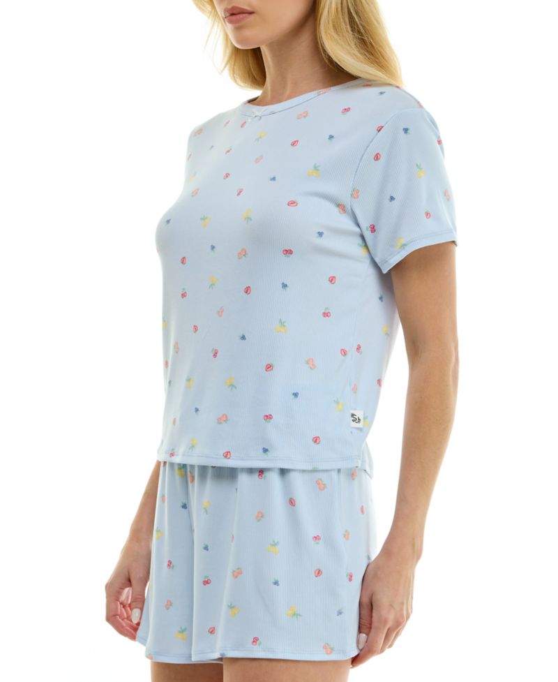 Women's Short-Sleeve T-Shirt and Pull-On Shorts, 2-Piece Set