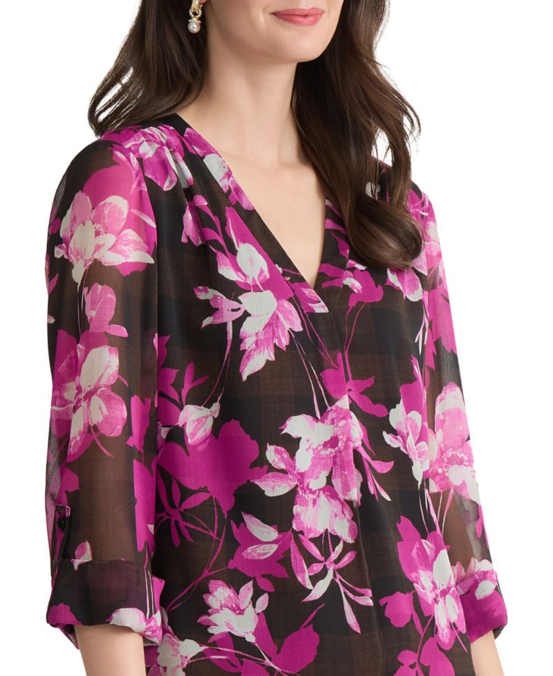 Women's Printed V-Neck Top