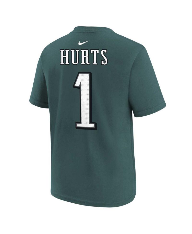 Big Boys and Girls Jalen Hurts Midnight Green Philadelphia Eagles Player Name & Number T-Shirt