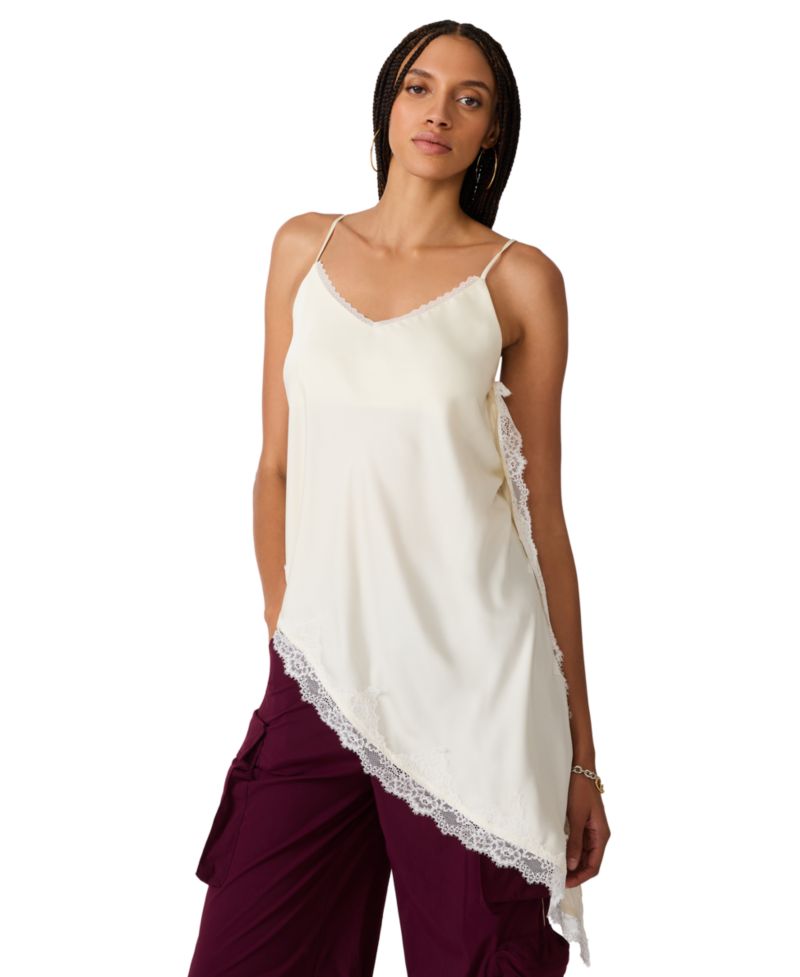 Women's Margan Sweetheart Neck Asymmetric Sleeveless Top