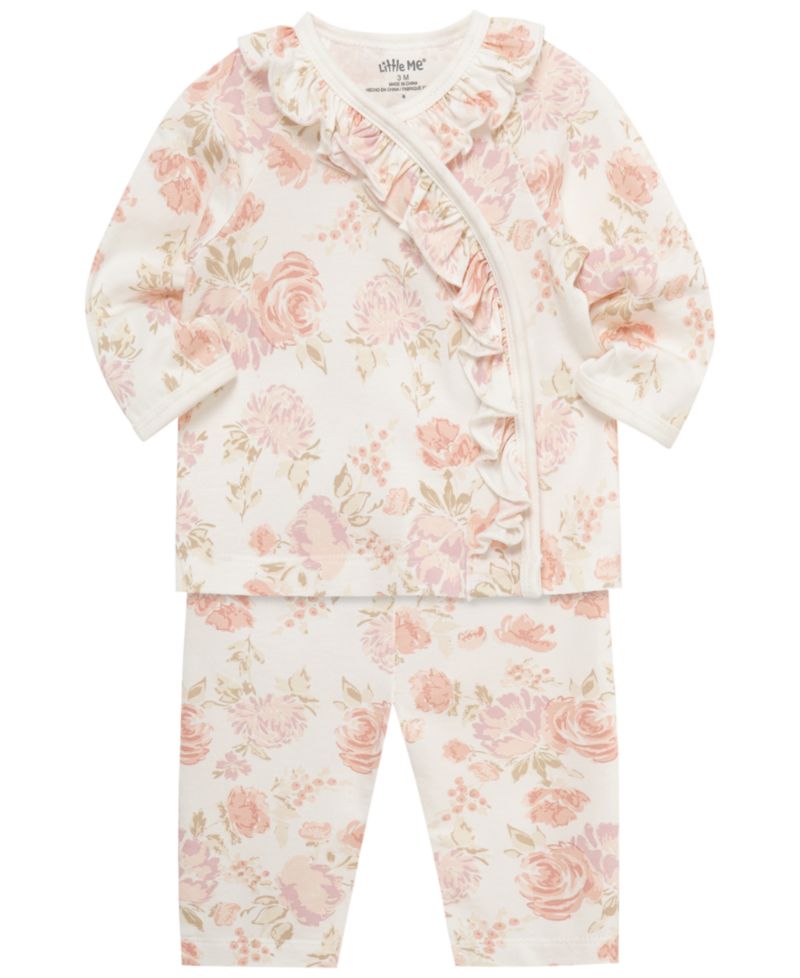 Baby Girls' Long-Sleeve Top and Pants, 2-Piece Set