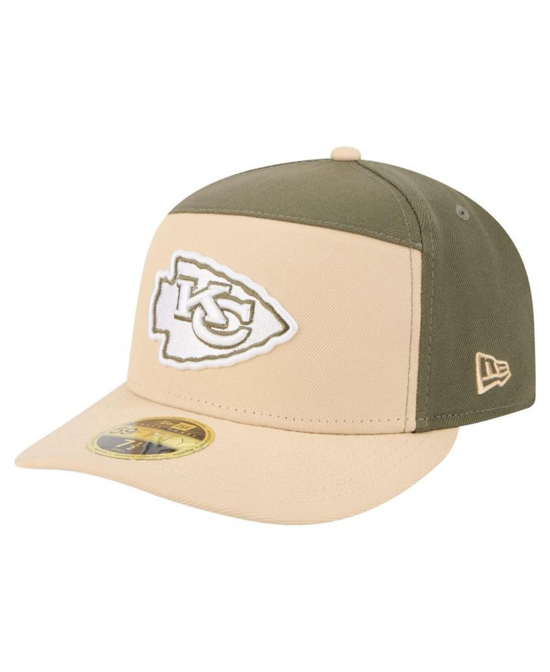 Men's Light Beige/Olive Kansas City Chiefs Two-Tone Color Pack Split Panel 59FIFTY Fitted Hat