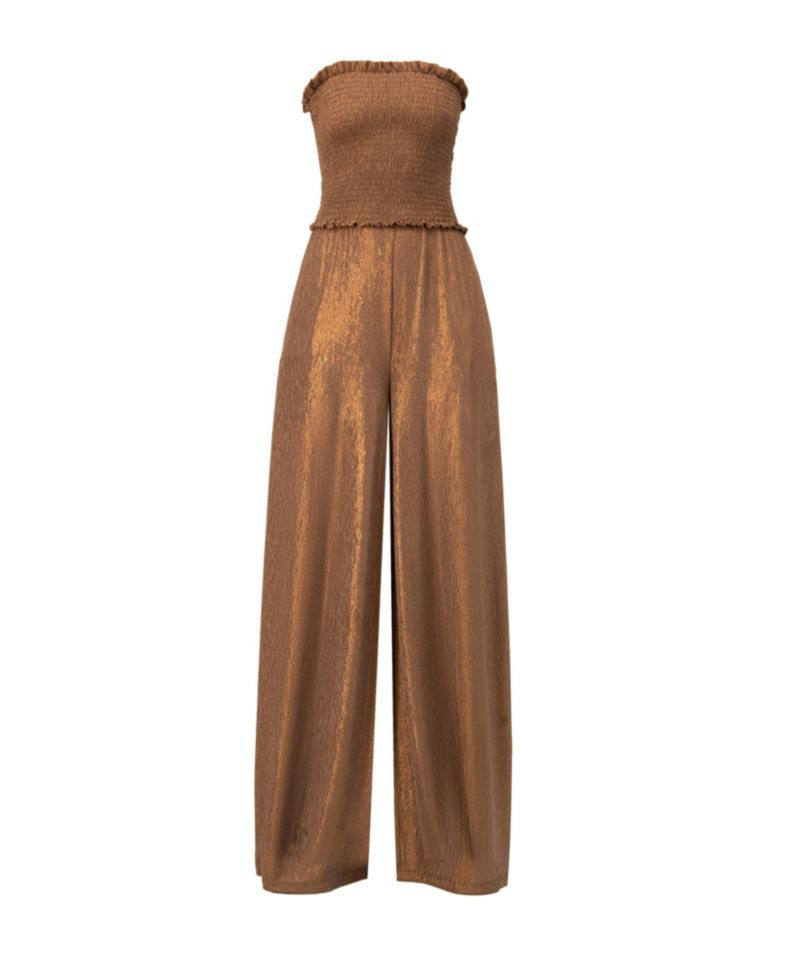 Women's Strapless Wide Leg Jumpsuit