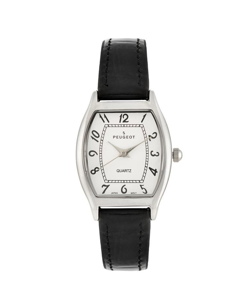 Women 26 x 32mm Cushion Shape Watch with Black Leather Band