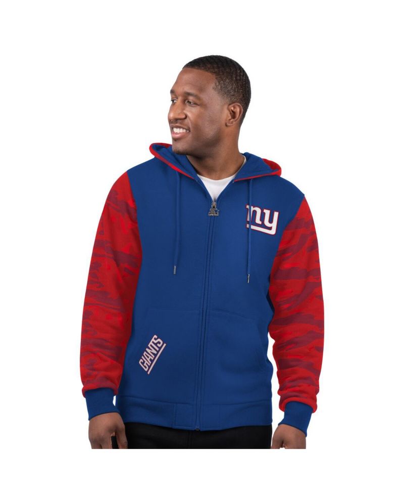 Men's Royal New York Giants Thursday Night Gridiron Full-Zip Hoodie