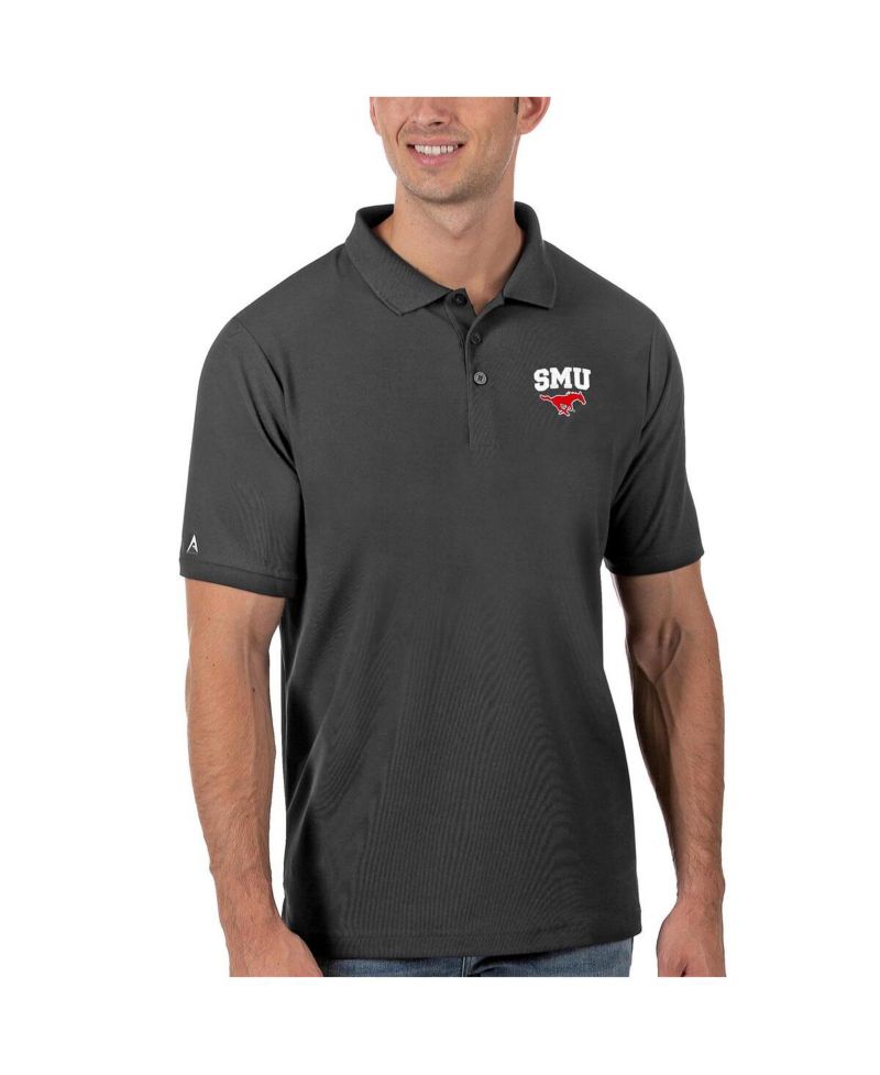 Men's Anthracite SMU Mustangs Legacy Pique Polo Shirt