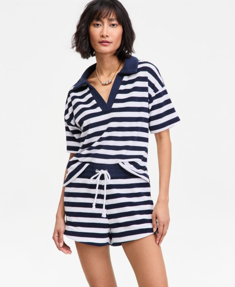 Women's Knit Terry Polo Top