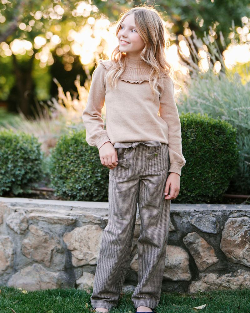 Big Girls Hope and Henry Organic Brushed Cotton Wide Leg Dress Pant