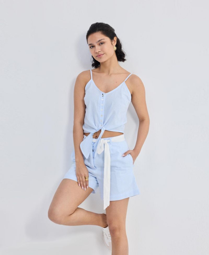 Women's Regular Fit Shorts in Stripes