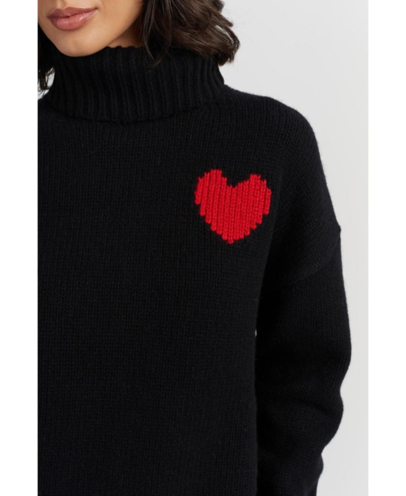 Women's Merino Heart Rollneck Sweater