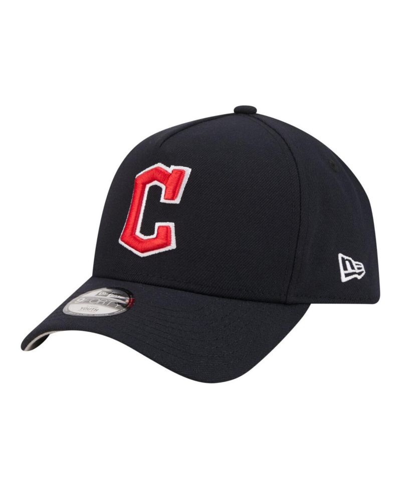 Big Boys and Girls Navy Cleveland Guardians 9FORTY A-Frame Adjustable Hat