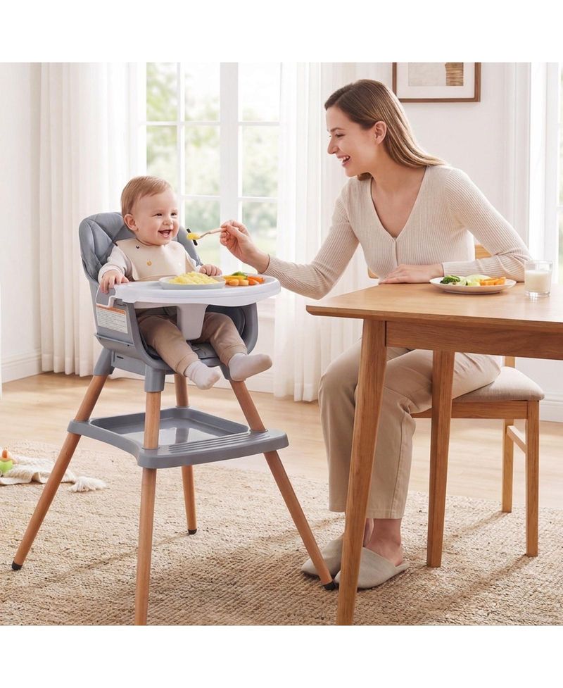 9-in-1 Convertible High Chair for Babies and Toddlers with Seat Cushion