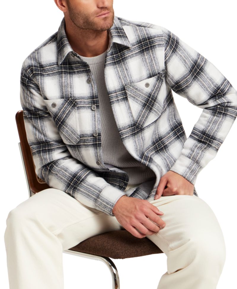 Men's Faux Wool Shirt Jacket