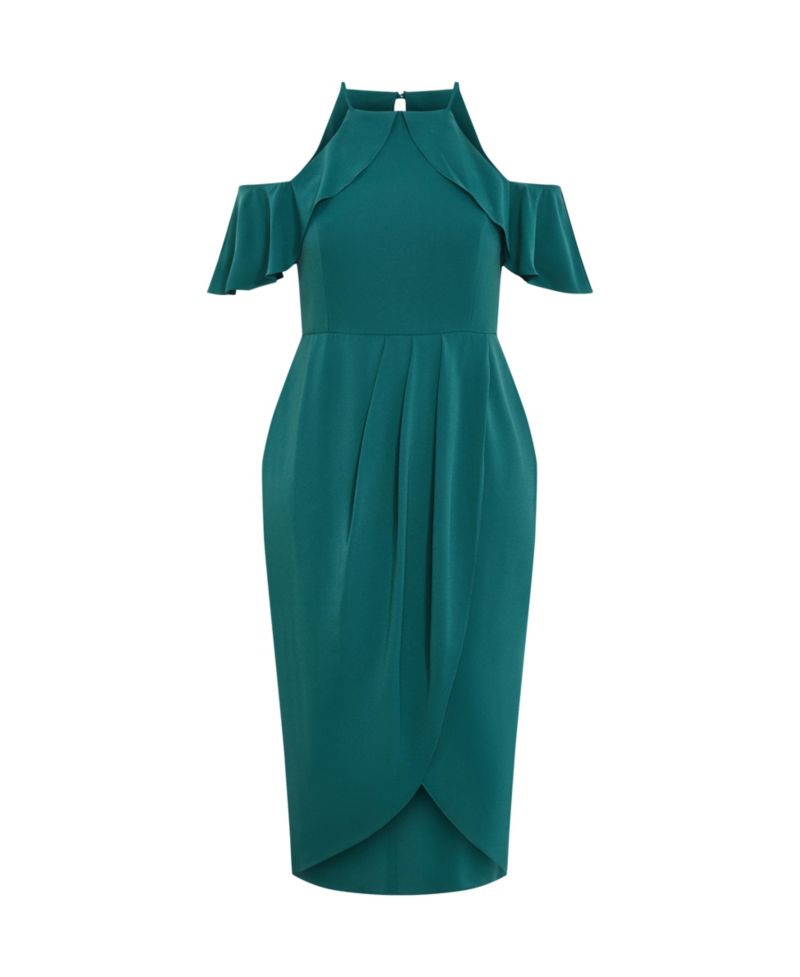 Women's Plus Size Love Siren Ruffle Shoulder Dress