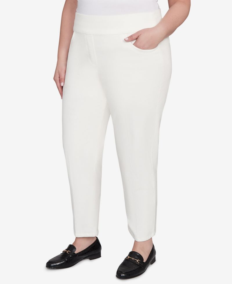 Plus Size Vienna Allure Fit Flat Front Corduroy Average Length Pant