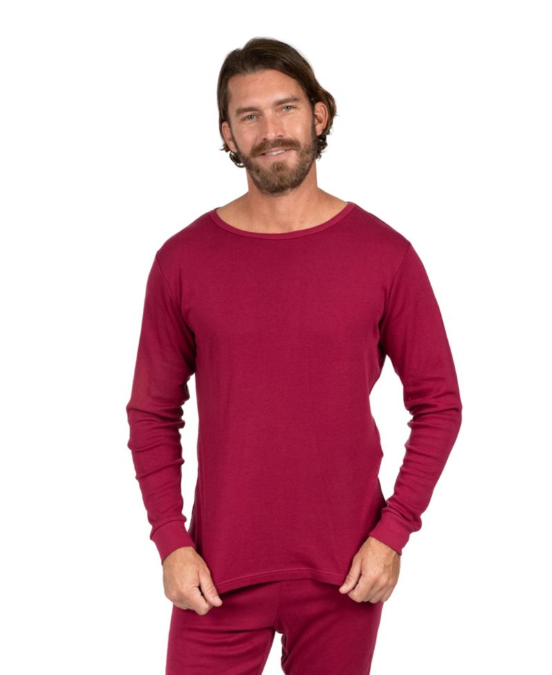 Mens Matching Family Two Piece Cotton Long Sleeve Shirt and Pants Solid Color Pajamas